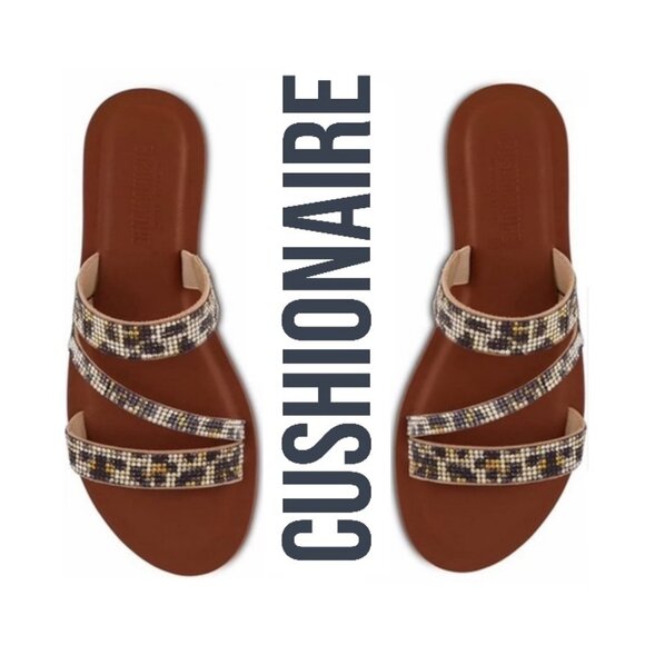 NWOB ~ CUSHIONAIRE VIENNA RHINESTONE MEMORY FOAM SANDALS SZ 9 - Picture 1 of 12